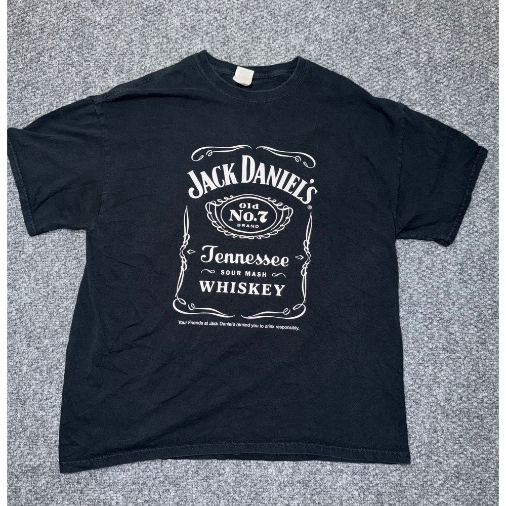 Jack Daniel's Old No. 7 Tennessee‎ Whiskey Black Graphic T-Shirt Size XL